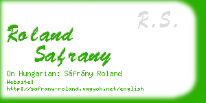roland safrany business card